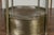 Vintage Italian Steel and Bronze Circular Side Table with Swan Necks and Doors For Sale - Image 4 of 12