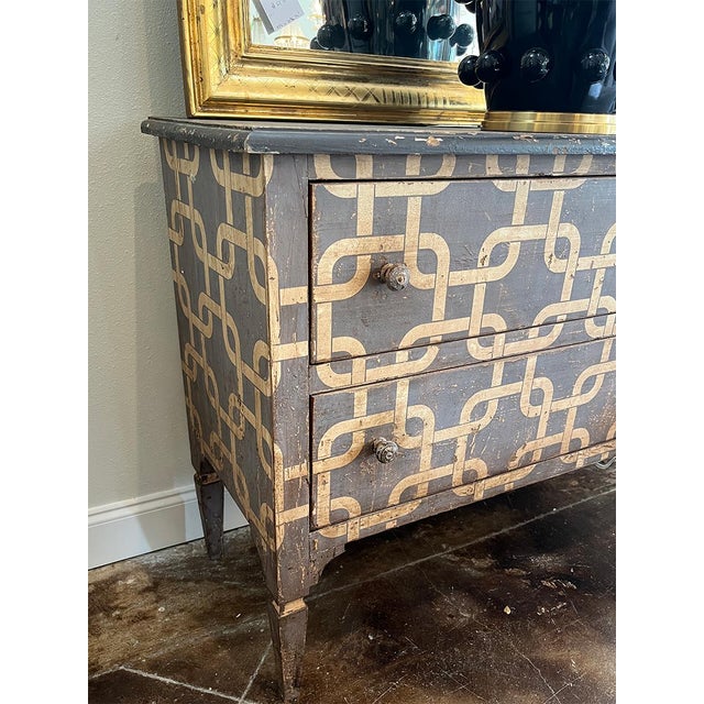 Blue Pair of Painted Italian Commodes For Sale - Image 8 of 8