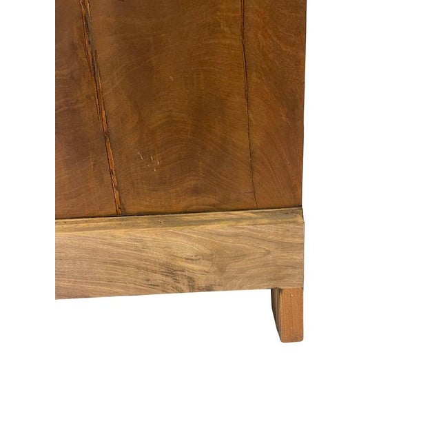 French 19th Century Louis Philippe Bleached Burled Walnut & Grey Marble Top Commode For Sale - Image 3 of 13
