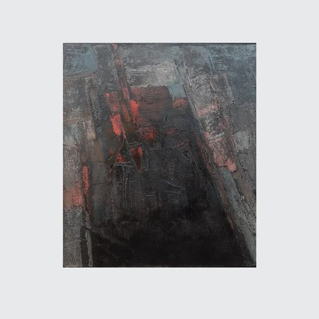 Black hole' by Geoff Yeomans (British 1934 - 2021). with artist label on the reverse of the frame. Oil on canvas, 46 x...