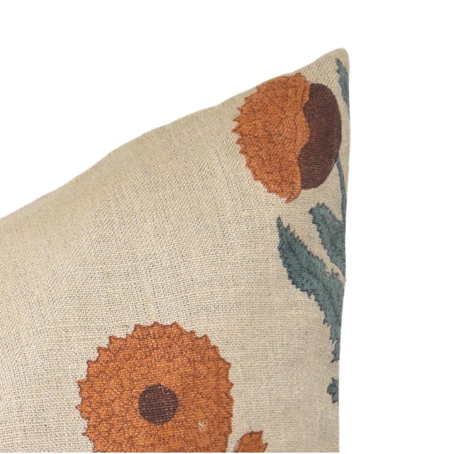 Not Yet Made - Made To Order Badshah Block Printed Floral Designer House Decor Throw Pillow Cover 18x18 Inch For Sale - Image 5 of 5