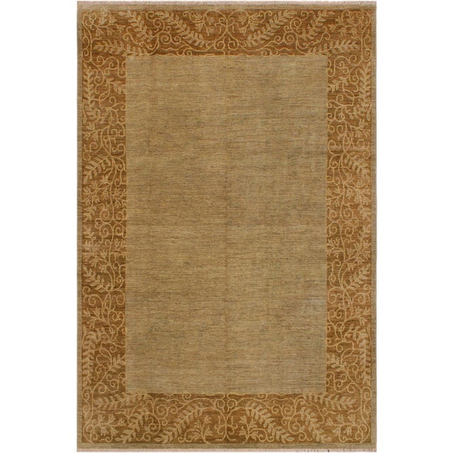Green 1980s Bohemian Ziegler Green Brown Hand-Knotted Wool Rug - 8'11'' X 11'10'' For Sale - Image 8 of 8