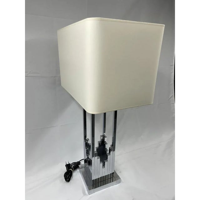 Italian Table Lamp in Chromed Steel, 1970s For Sale - Image 6 of 8