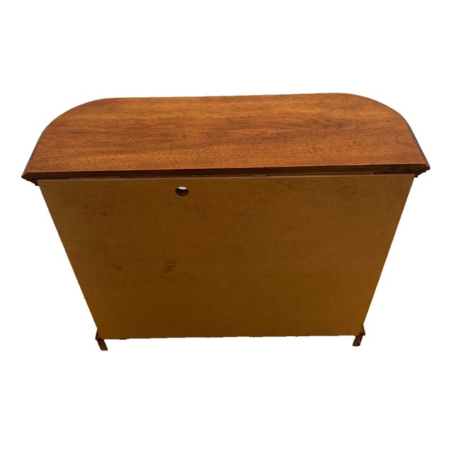 1980s Vintage China Cabinet Curio Display Glass Door, Shelf, Curved Sides, Mirror Back For Sale - Image 5 of 11