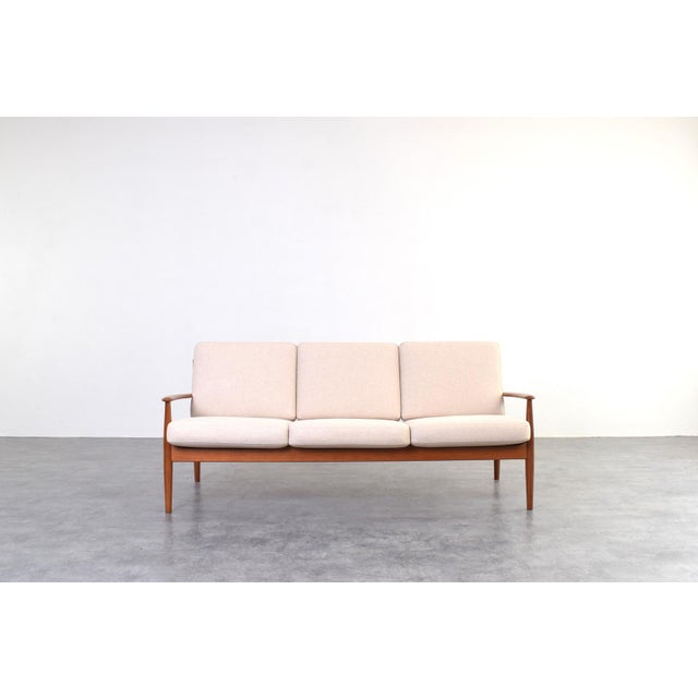 Mid-Century Modern Mid-Century Danish Teak and Wool Sofa by Grete Jalk for France & Søn, 1960s For Sale - Image 3 of 17