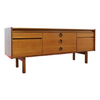 1960s Mid Century Modern Vintage Teak Credenza Sideboard in The Style of Bath Cabinets For Sale