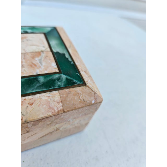 Peach Tessellated Stone Trinket Box For Sale - Image 11 of 16