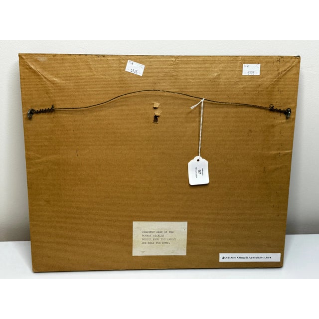 Circa Early 1900 English Victorian Oil Painting Purebred Red Chestnut Arab Horse in Bombay Stables I For Sale - Image 4 of 11