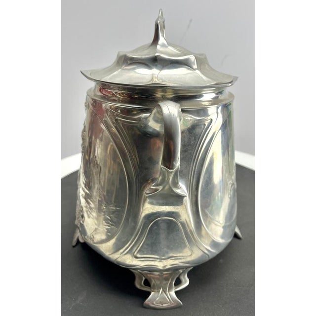 1950s Art Nouveau Pewter Punch Bowl in the style of WMF, 1950s For Sale - Image 5 of 10