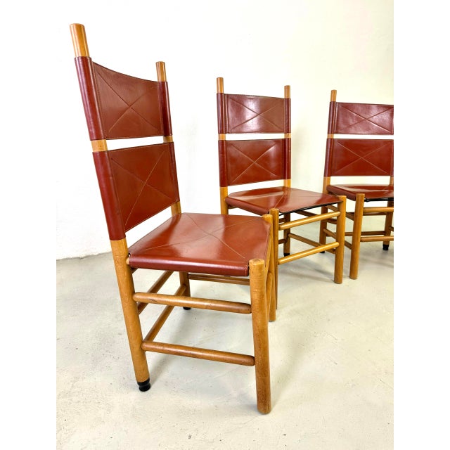 Bernini Kentucky Chairs by Carlo Scarpa for Bernini, 1980s, Set of 4 For Sale - Image 4 of 9