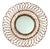 Vintage French Round Rattan Mirror, 1950s For Sale