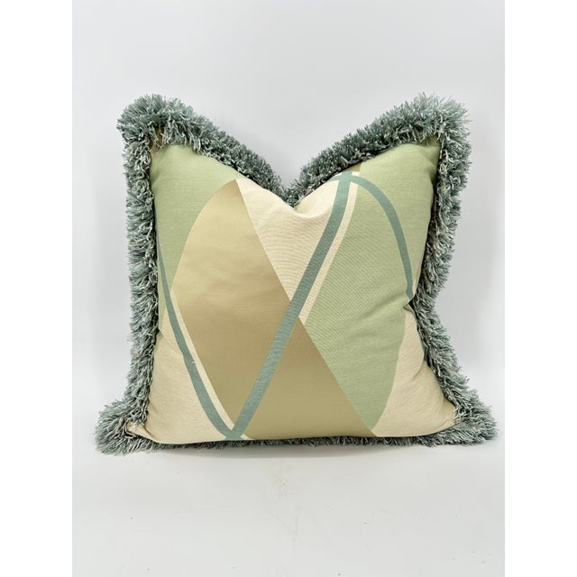 Fabricut Inc. Manuel Canovas Geometric Diamond Custom Made Throw Pillows- Set of 2 For Sale - Image 4 of 10