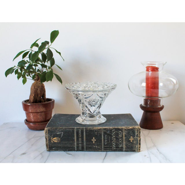 Beautiful two piece glass flower frog. No makers mark. Minor age wear. No chips or cracks.