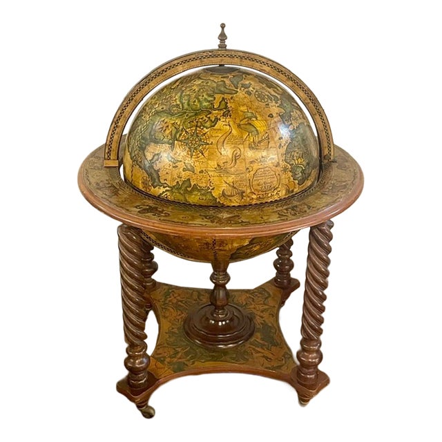 Vintage Italian Terrestrial Globe on Stand For Sale