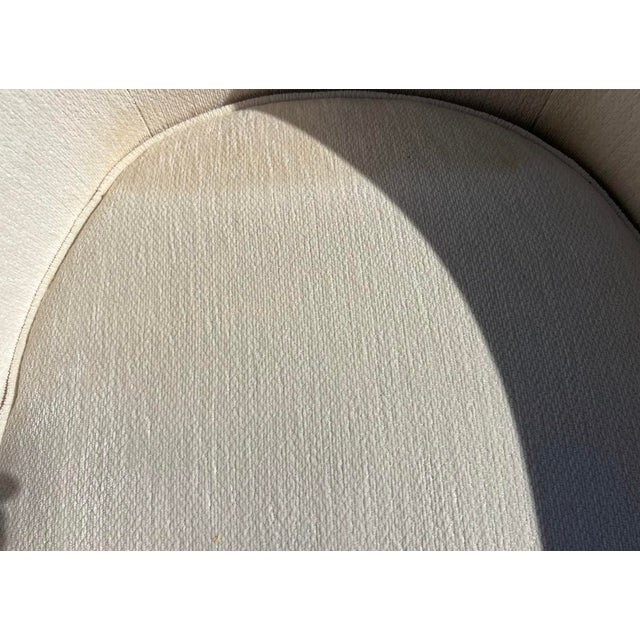 1950s Companion Pair Louis XVI Style Gold Gilt Upholstered Arm Chairs For Sale - Image 15 of 17