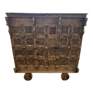 Antique Indian Rolling Damchiya Dowry Chest First Image Antique Indian Rolling Damchiya Dowry Chest For Sale