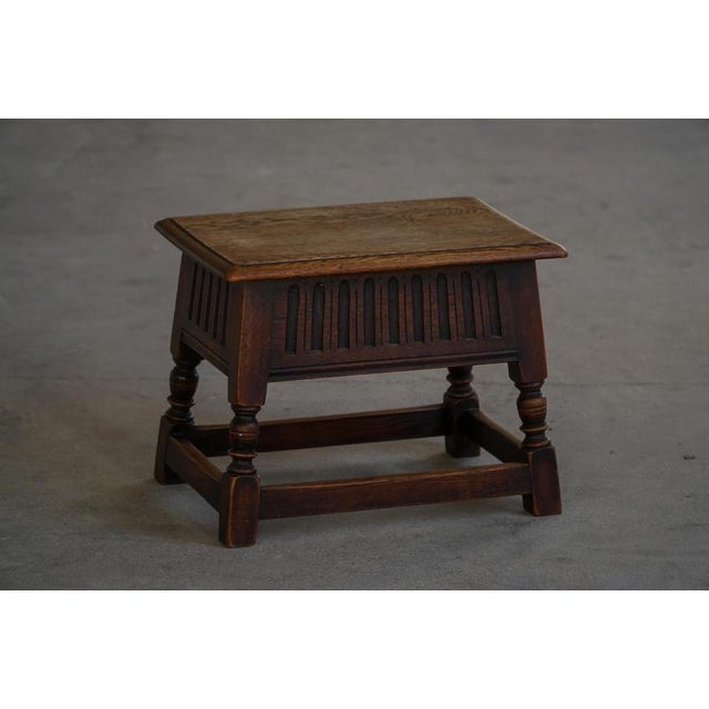 Vintage Scandinavian Oak Accent Stool, 1920s For Sale - Image 17 of 18