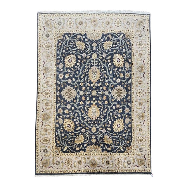 Indo Persian Tabriz Rug Wool & Silk 9’ X 12’ For Sale