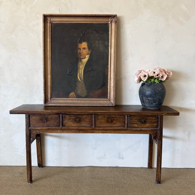 Size: 71"W x 14.5"D x 33"H Int. Drawers: 11.5"W x 10.5"D x 4.5"H Wood Species: Reclaimed Elm Finish: Vintage Brown...