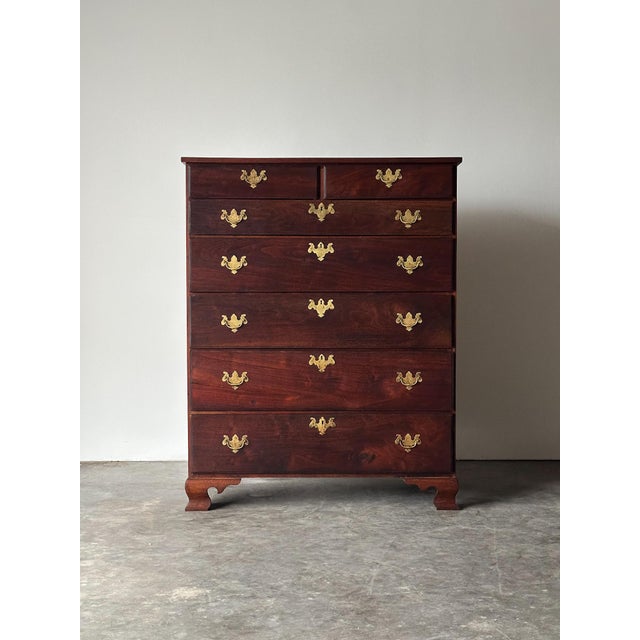 1930s Chippendale-Style Black Walnut Tall Chest of Drawers, 1930s For Sale - Image 5 of 17