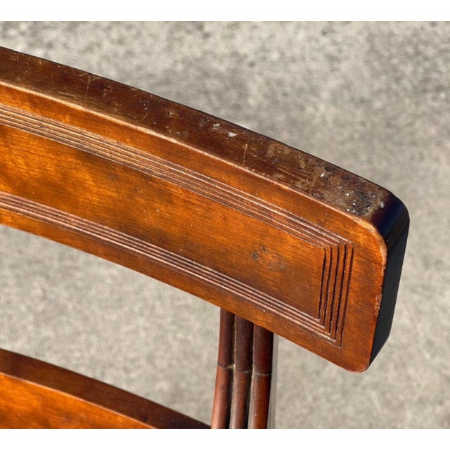 Wood Regency Style Metamorphic Cane Seat Library Chair, Steps, by Bittner, Louisville For Sale - Image 7 of 12