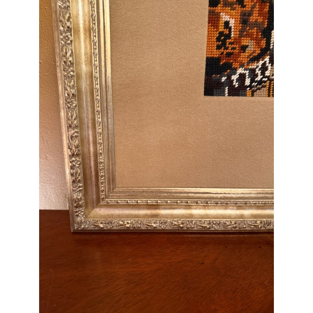VTG Framed Needlepoint "Woman Writing a Letter" Ter Borch Old Master 30x27 Gilt" For Sale - Image 9 of 16