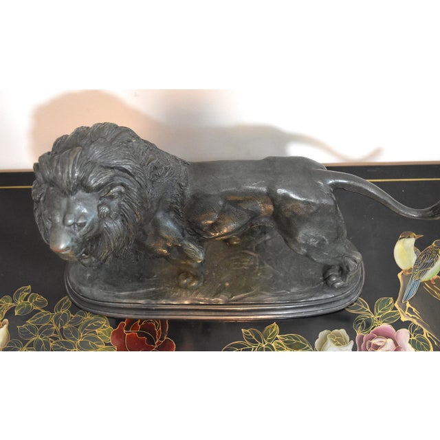 Late 19th Century French Bronze Sculpture of a Lion by Paul Édouard Delabrierre For Sale In Philadelphia - Image 6 of 17