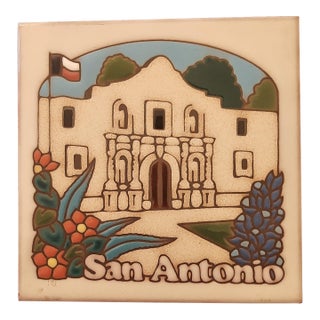 Texas San Antonio Alamo Bluebonnets Tile Trivet For Sale