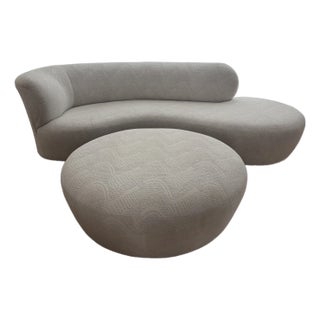 Kagan Style Cloud Sofa & Ottoman For Sale