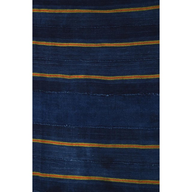 Abstract Mid 20th Century Vintage African Indigo Fabric For Sale - Image 3 of 4
