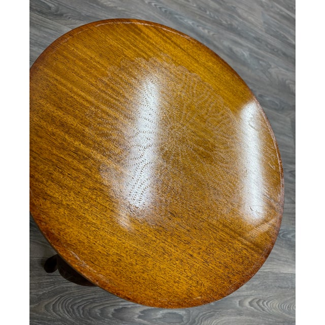Vintage Queen Anne Traditional Style Pie Crust Side Table Accent Table For Sale In Kansas City - Image 6 of 13