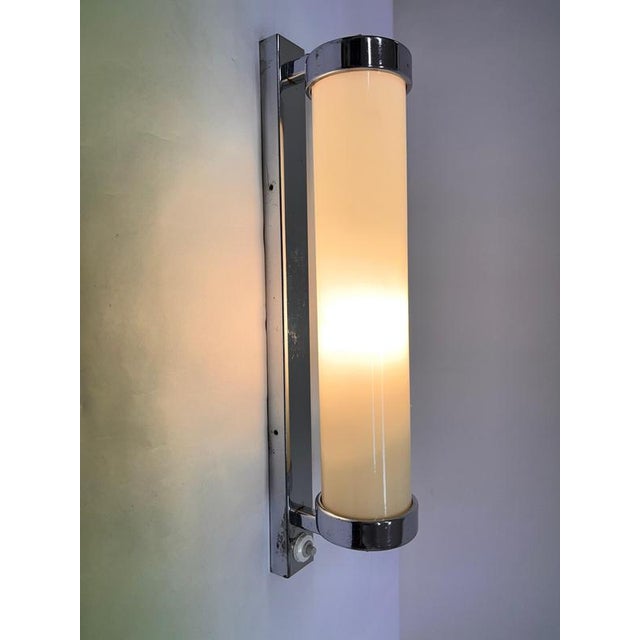 Bauhaus Bauhaus Chrome Wall Lamp, Former Czechoslovakia, 1930s For Sale - Image 3 of 9