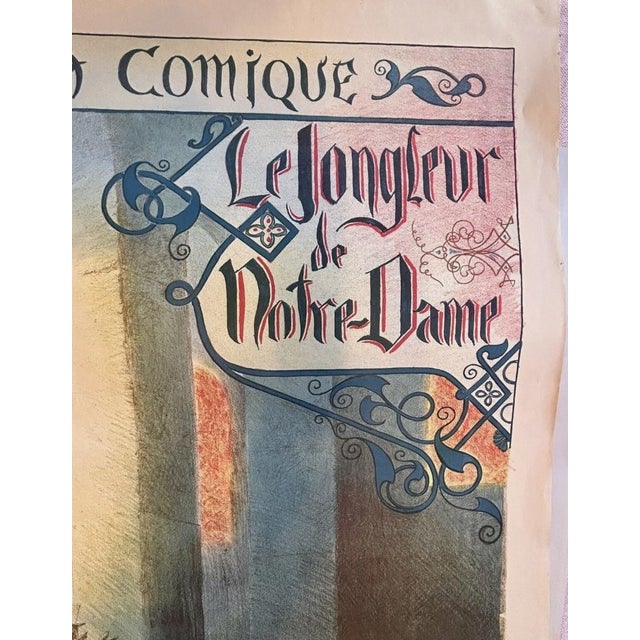 1904 Original Stone Lithograph Poster "Le Jongleur De Notre Dame" by Georges Rochegrosse For Sale - Image 16 of 16