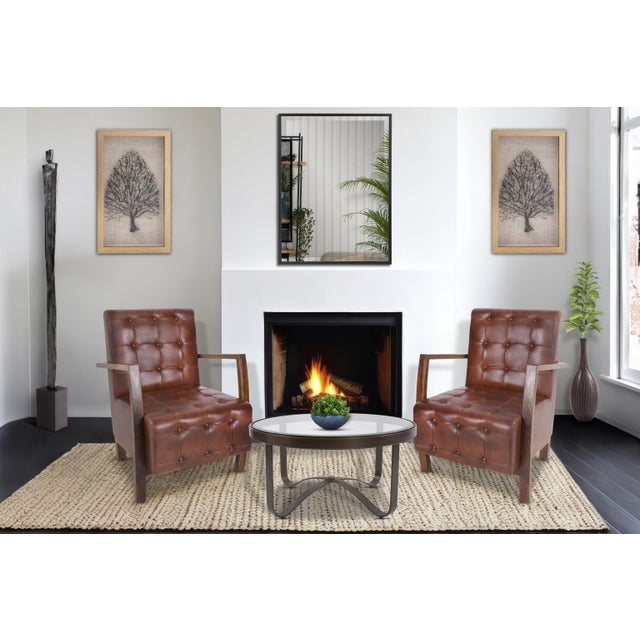 Contemporary Davenport Tufted Leather Chair For Sale - Image 3 of 11