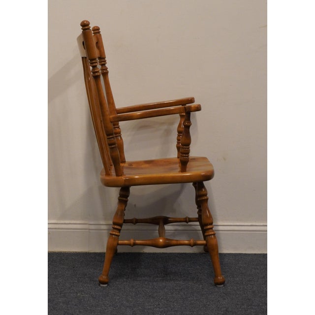Wood Ethan Allen Heirloom Nutmeg Maple Colonial Early American Arrow Back Dining Arm Chair 10-6060a For Sale - Image 7 of 11