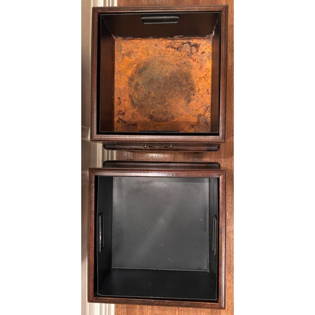 1970s Pair of Ethan Allen Cherry Wood Chippendale Style Jardinières For Sale - Image 11 of 11