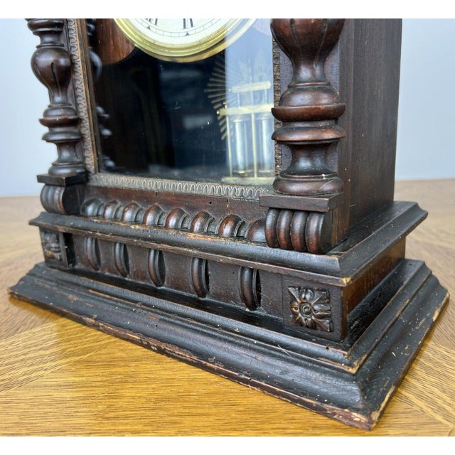 Vintage Junghans Wooden Mantel Clock For Sale - Image 12 of 18