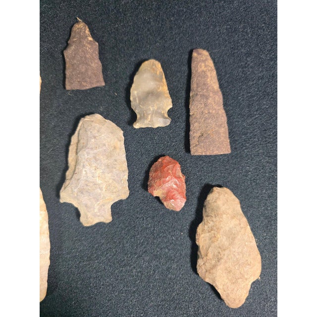 Curated Collection of Hand-Worked Stone Lithic Artifacts and Projectile Points - 21 Pieces For Sale - Image 4 of 5