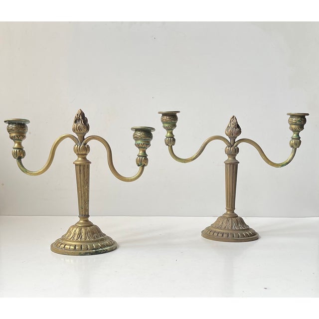 Vintage French Louis XIV Style Candelabras in Bronze, 1920s, Set of 2 For Sale - Image 9 of 9