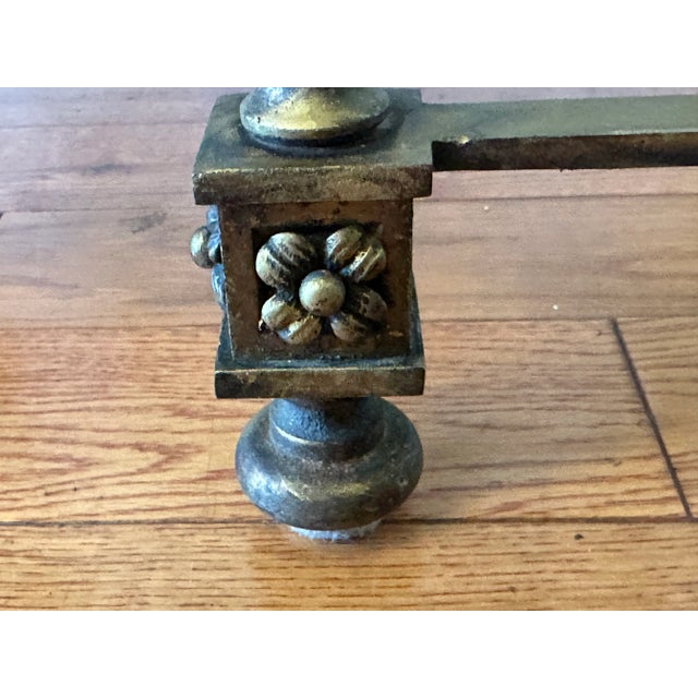 Italian Vintage Italian Portoro Marble Top SideTables With Ornate Gilded Metal Bases - Pair For Sale - Image 3 of 15