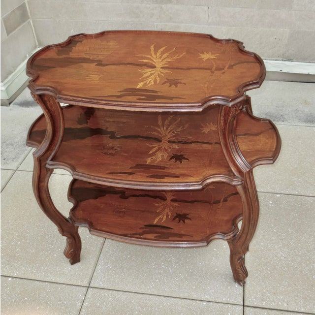 Art Nouveau Three Tier Side Table Circa 1940s For Sale - Image 12 of 12