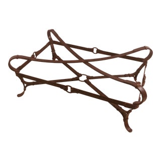 Hermès Style Iron Equestrian Strap Coffee Table For Sale