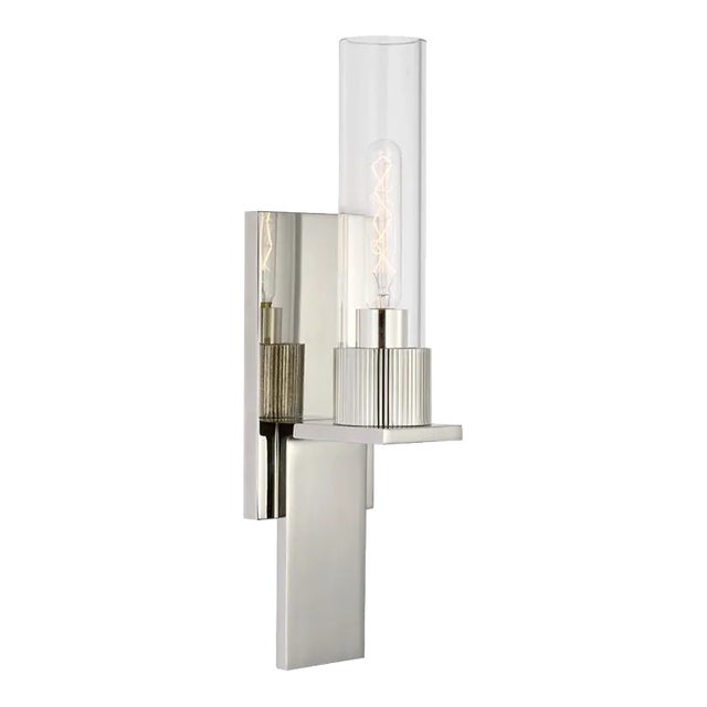 Ray Booth for Visual Comfort Signature Beza Bath Sconce in Polished Nickel For Sale