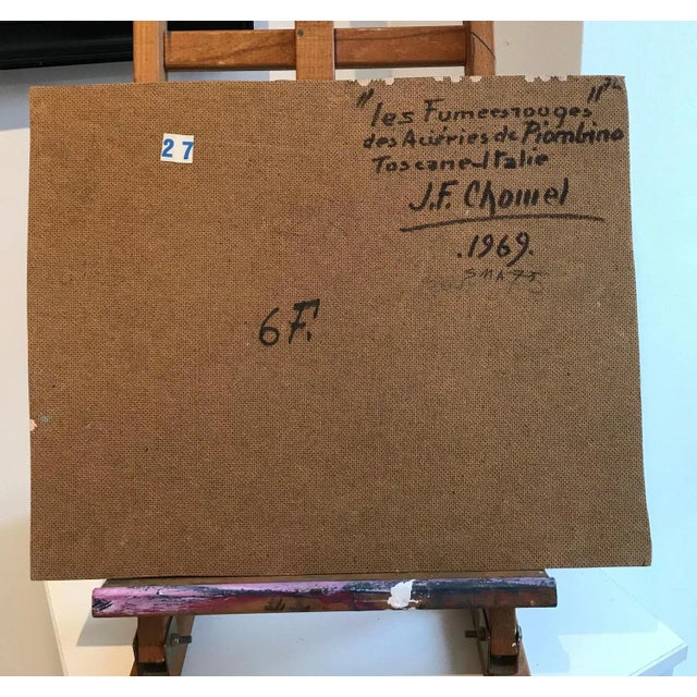 Jean F. Chomel, Red Smoke, Oil on Wood, 1969 For Sale - Image 6 of 7