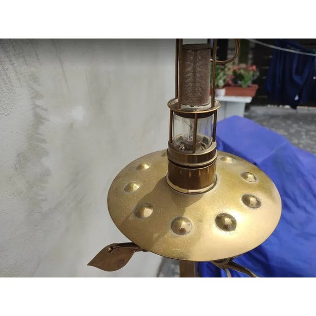 Brown Brass Table Lamp, 1960s-1970s For Sale - Image 8 of 10