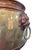 1900 - 1909 Antique French Copper and Brass Jardiniere With Crest and Lion Head Handles For Sale - Image 5 of 12