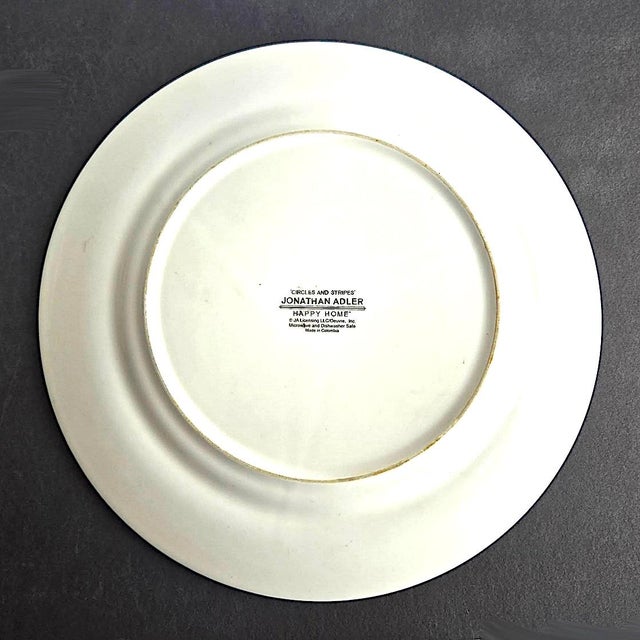Vintage Jonathan Adler Happy Home Circles & Stripes Dinner Plates, Set of 5 For Sale - Image 14 of 16