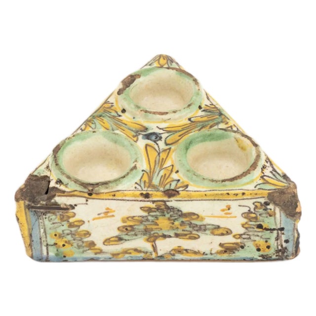 Spanish Ceramic Spice Container, 18th C. For Sale