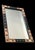 Large Moroccan Rectangular Wall Mirror, Expresso Brown Wood, Orange With Silver Embellishments For Sale - Image 4 of 12