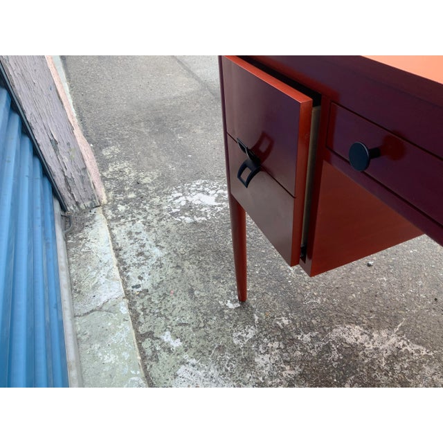 Mid Century Desk With Custom Coromandel Finish For Sale In San Diego - Image 6 of 10